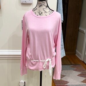 Brooks Brothers Pink Long Sleeve sweater with Ribbon Detail XL NWT